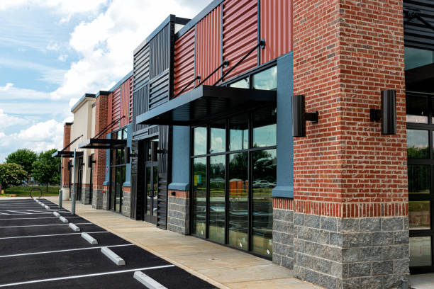 Commercial office building with freshly painted exterior finishes and architectural accents by a painter in West Chester, PA.